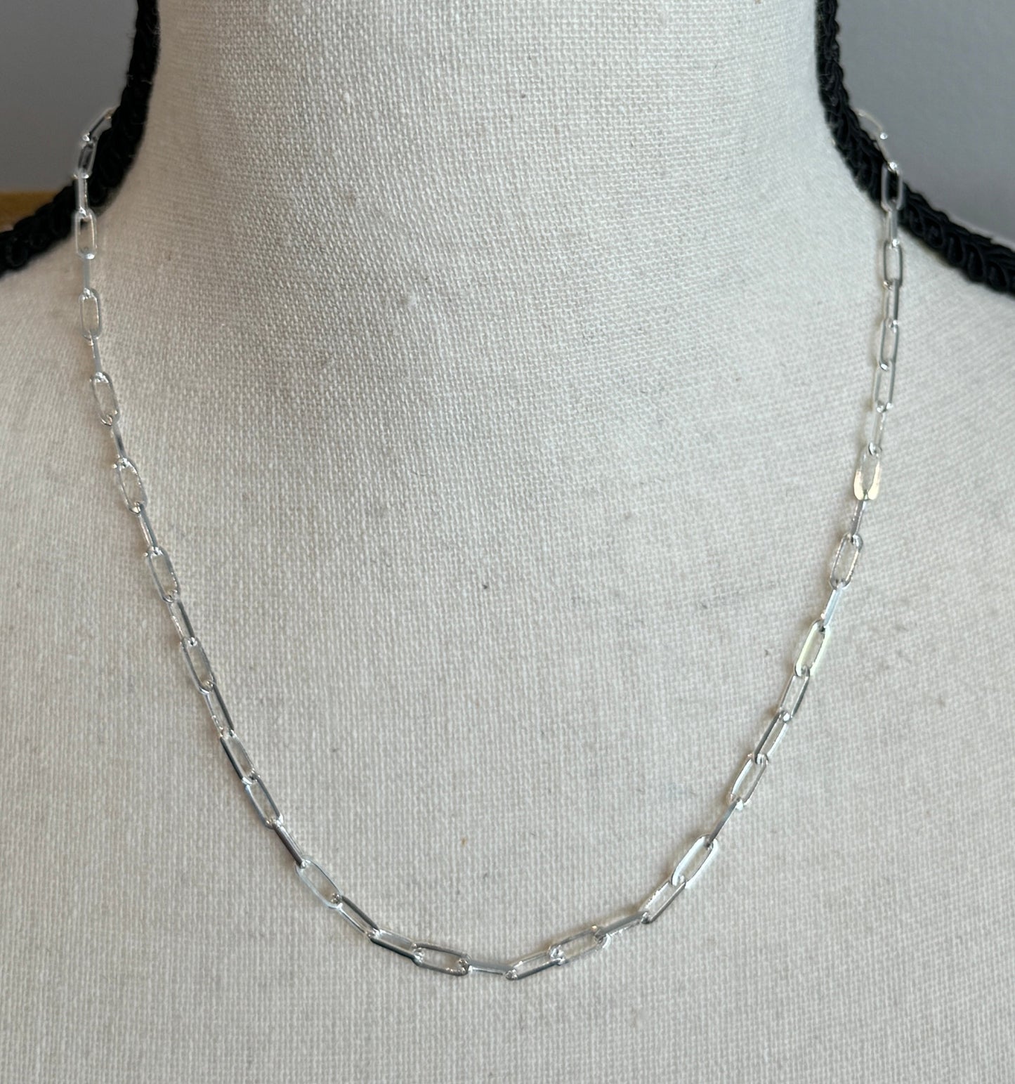 Classic Paperclip Chain Necklace - Sterling Silver 925