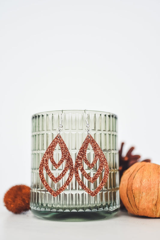 Pumpkin Spice Glitter Acrylic Earrings