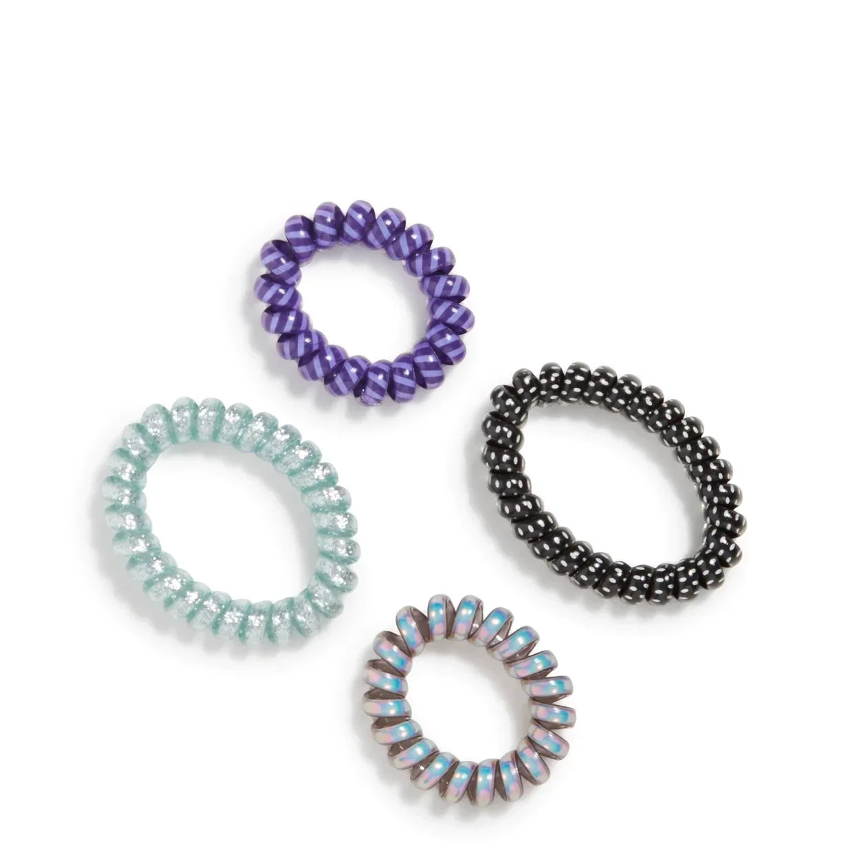 Spiral Elastic Hair Tie 4 Pack - Tranquil Medallion