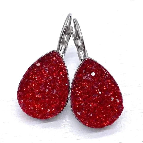 Red Druzy Big as Texas Teardrop