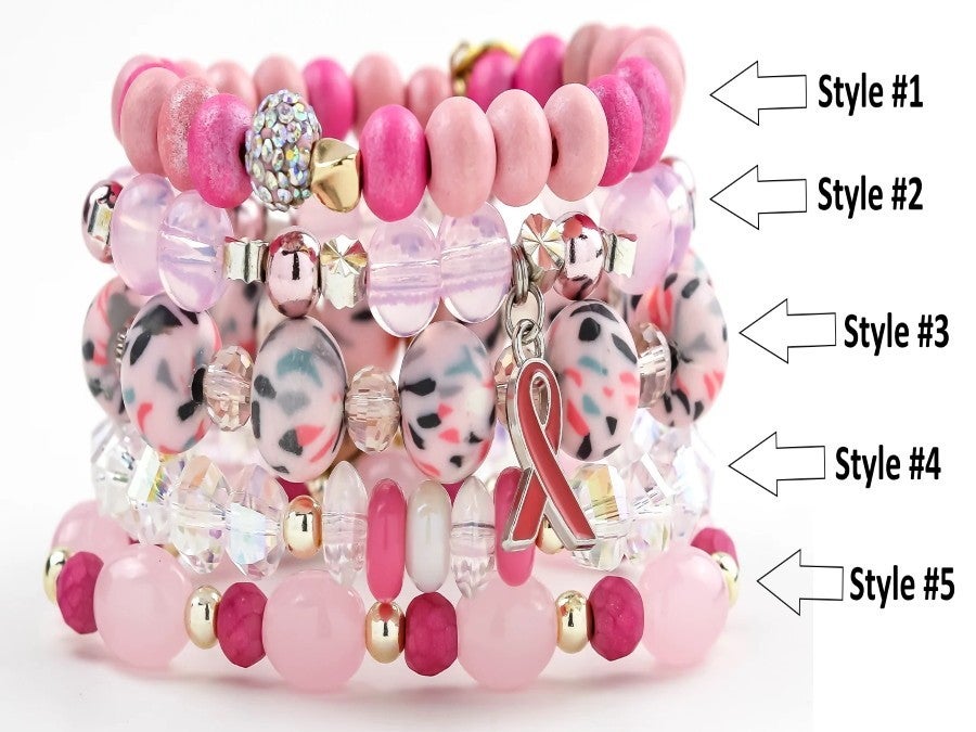 Erimish Breast Cancer Awareness Stretch Bracelet