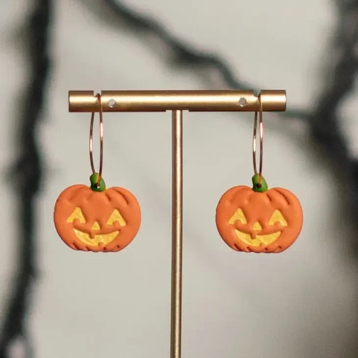 Vintage Halloween Pumpkin Hoops