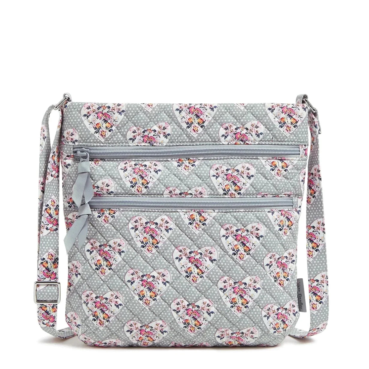 Vera Bradley Triple Zip Hipster Crossbody - Mon Amour Gray