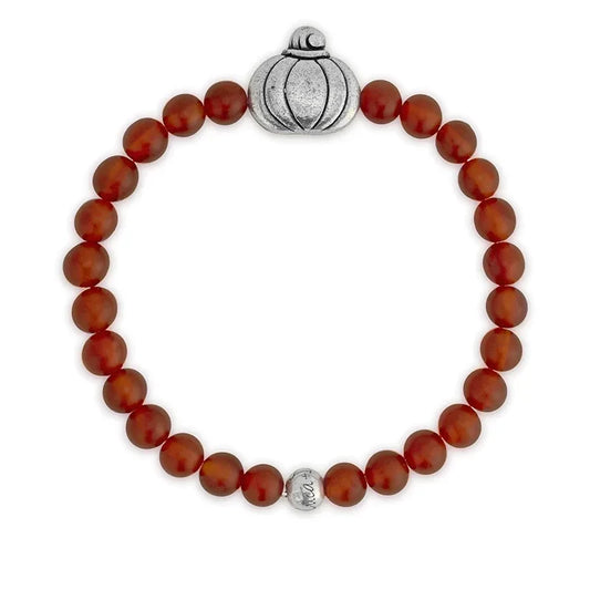 Luca + Danni Pumpkin Stretch Bracelet with Carnelian Beads