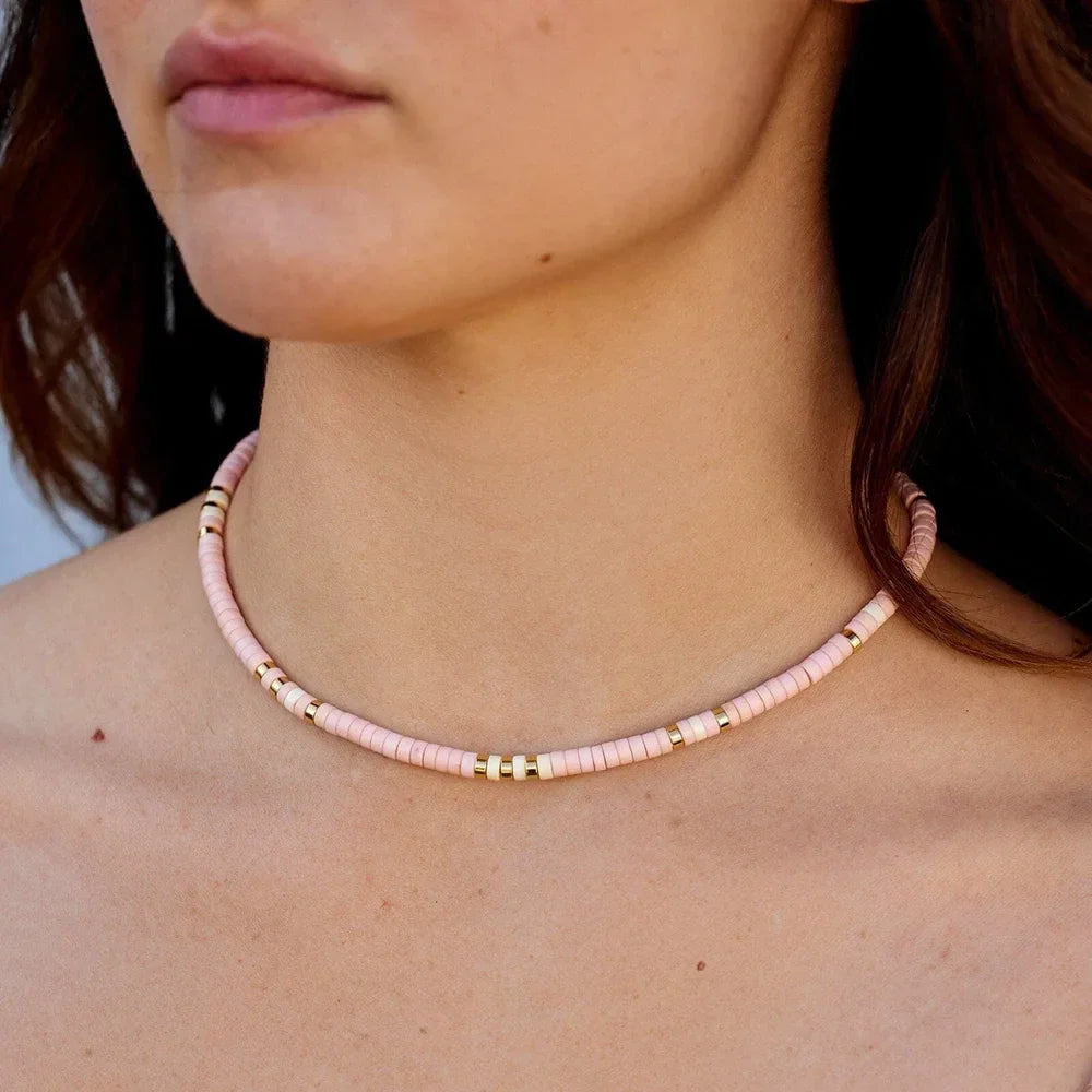 Pura Vida Sealife Necklace- Sand Pink