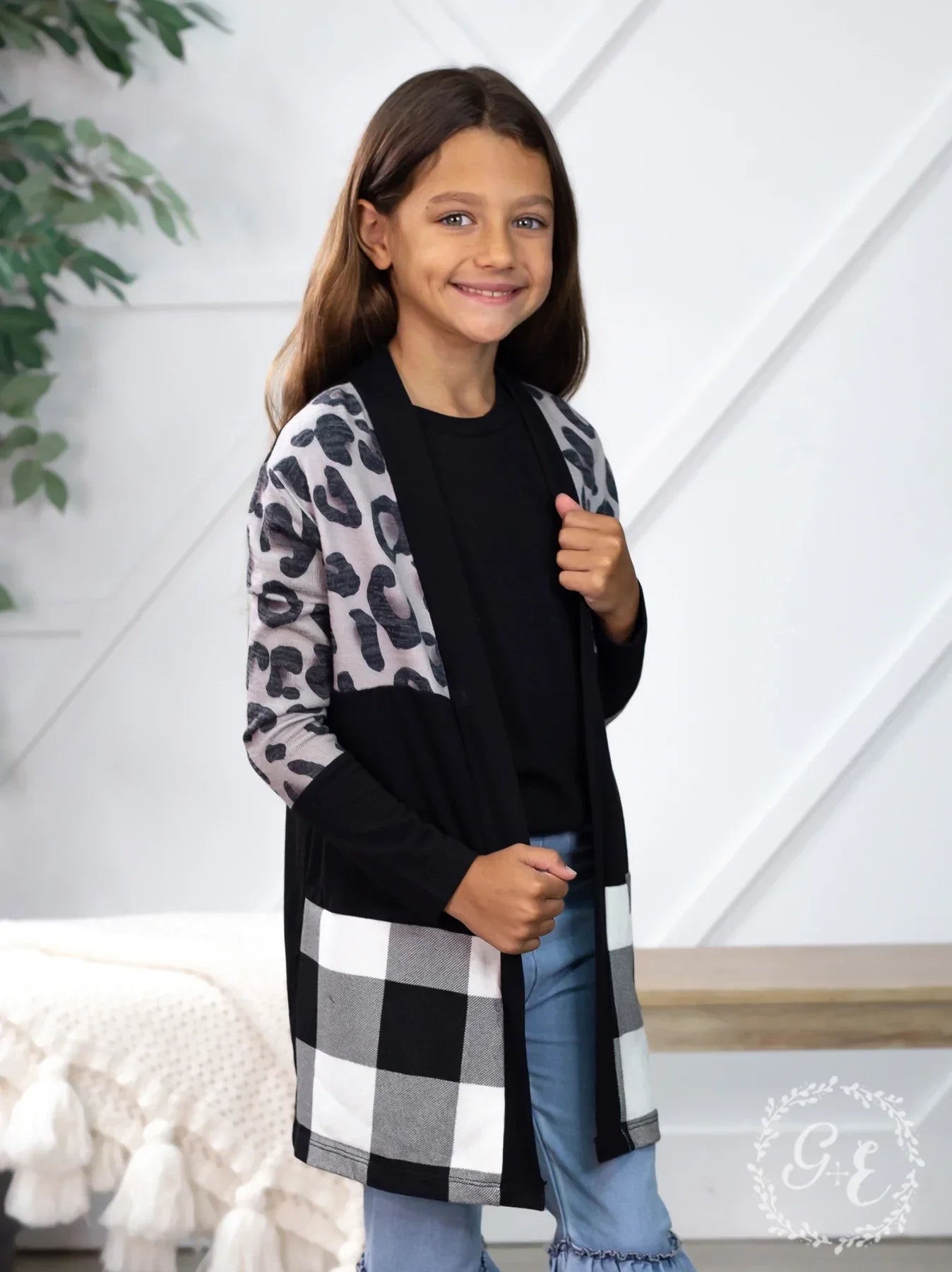 Girls Southern Twang Gingham Cardigan