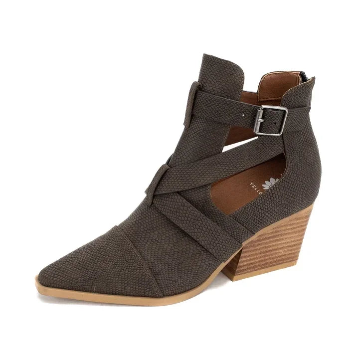 Yellow Box Canoly Cut Out Bootie Gray