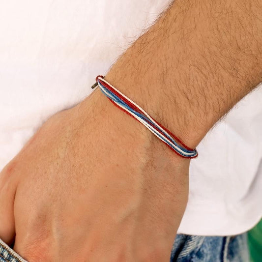 Pura Vida Original Red White Blue Bracelet