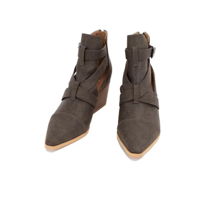 Yellow Box Canoly Cut Out Bootie Gray