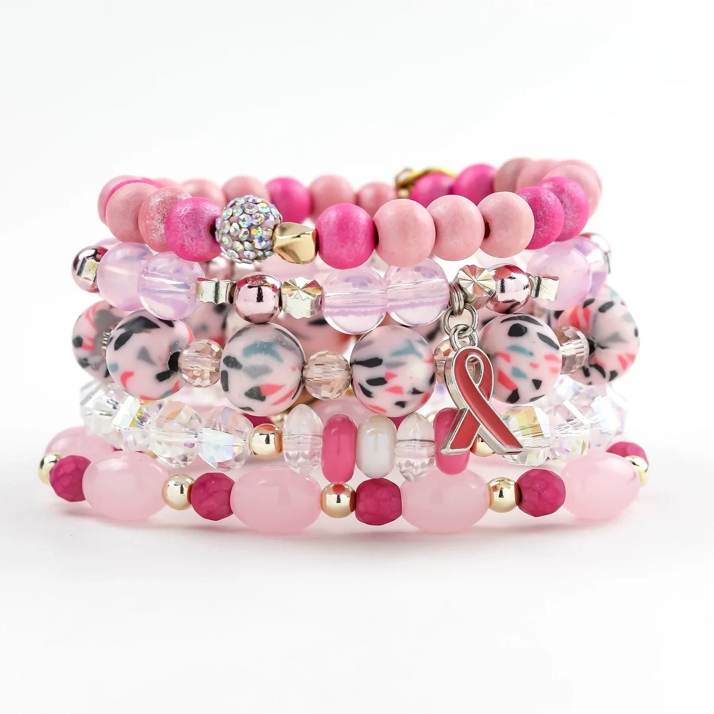 Erimish Breast Cancer Awareness Stretch Bracelet