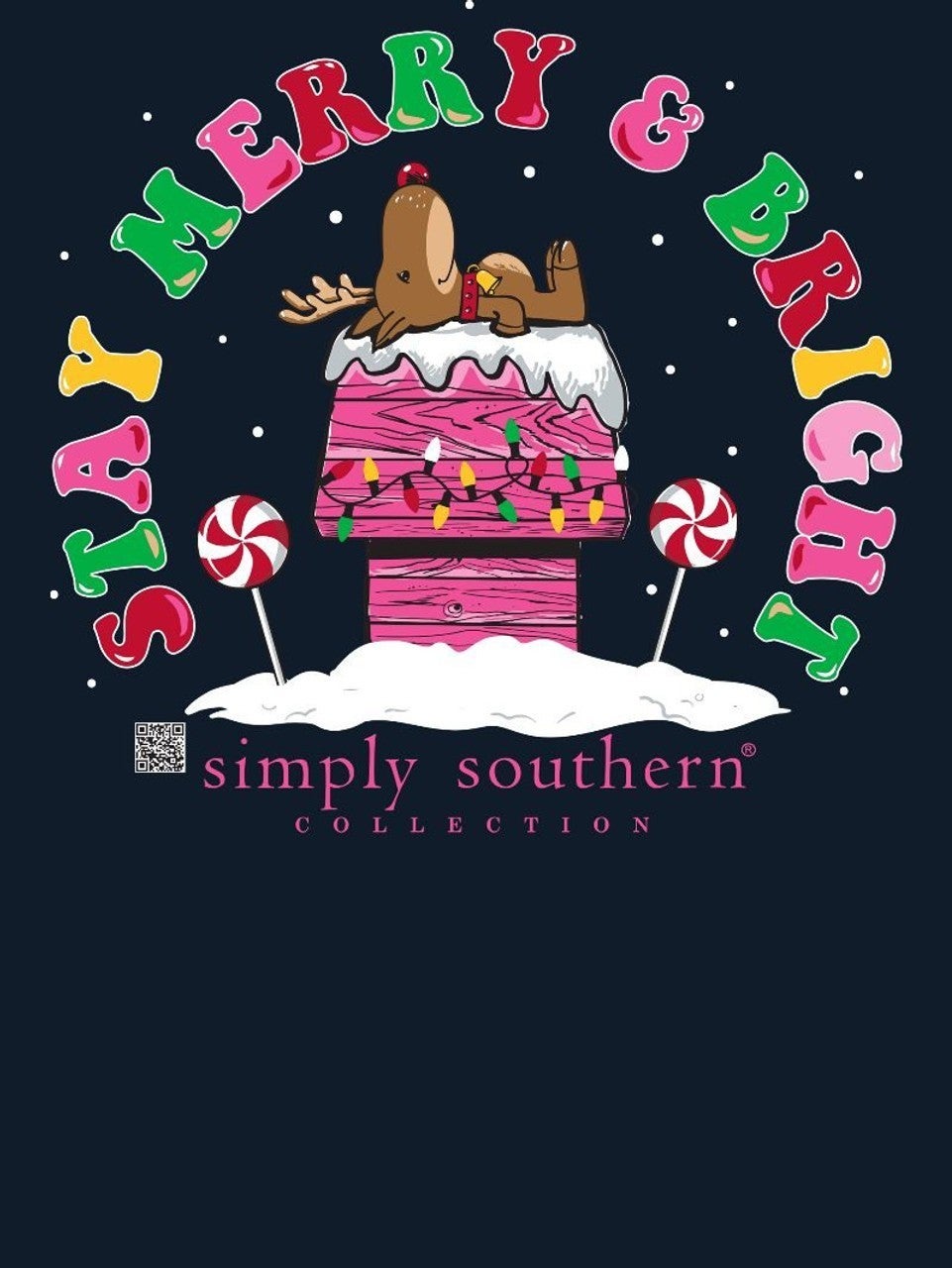 Simply Southern Youth Merry and Bright Deer Long Sleeve