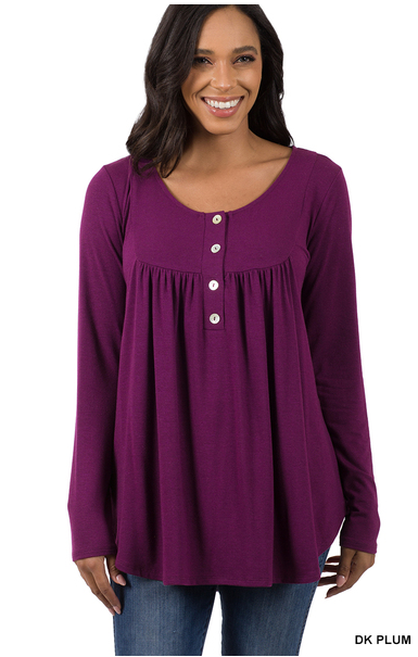 Dark Plum Henley Top