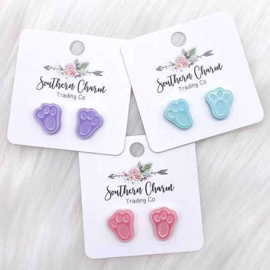 Pastel Bunny Paw Studs