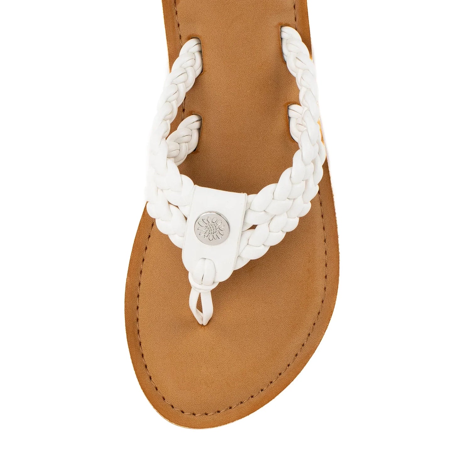 Yellow Box Devina Flat Flip Flops Sandals - White