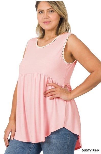 Dusty Pink Shirring Top