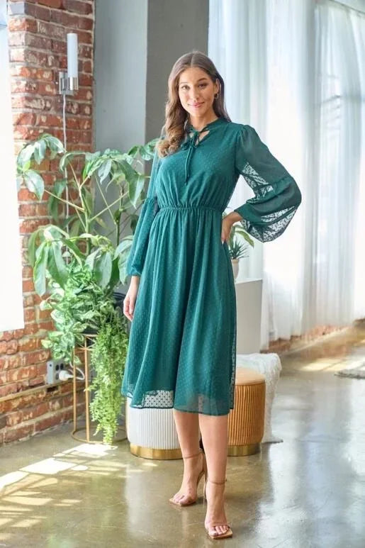 Hunter Green Swiss Dress