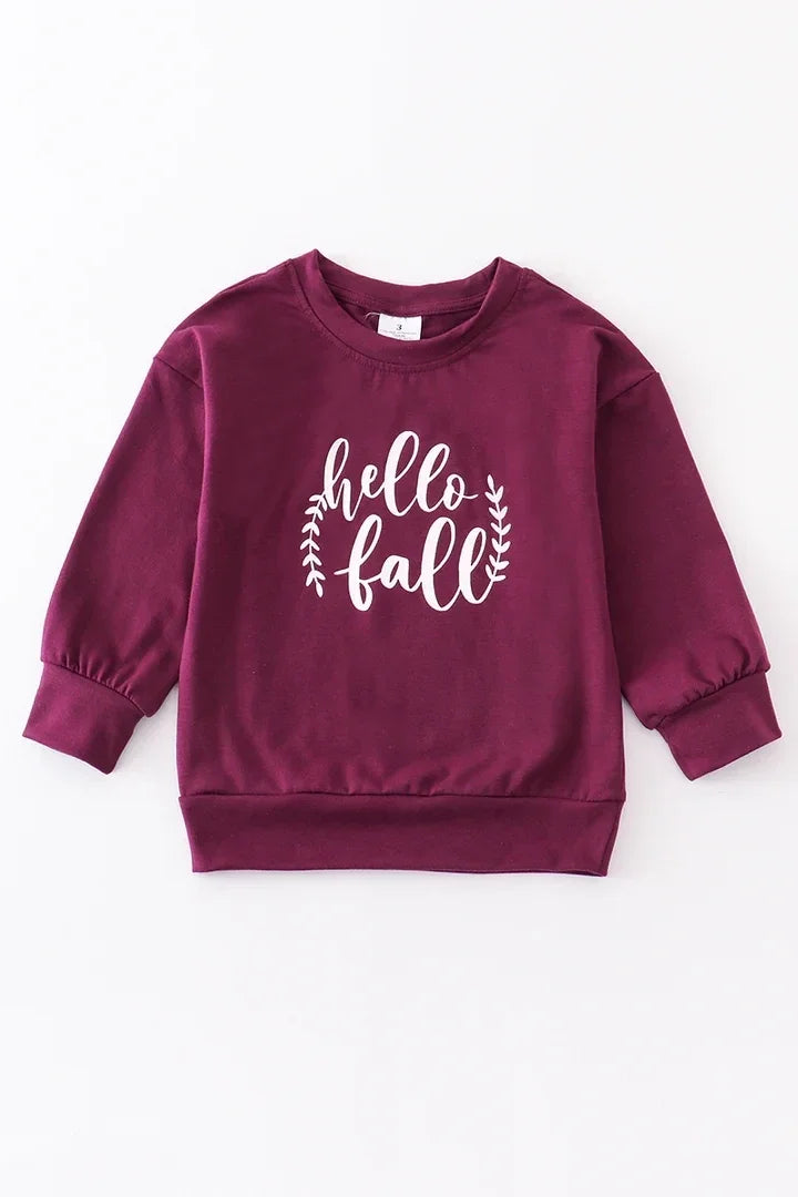 Purple Hello Fall Sweater