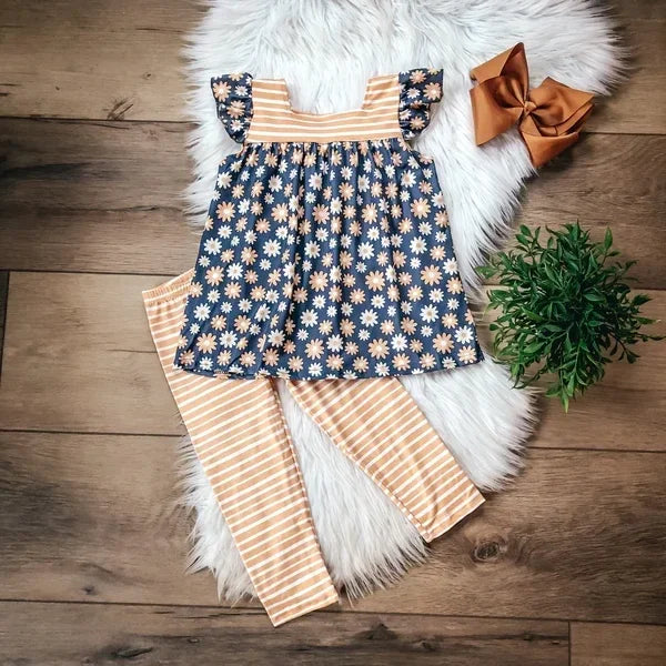 Mustard Daisies 2 Piece Set