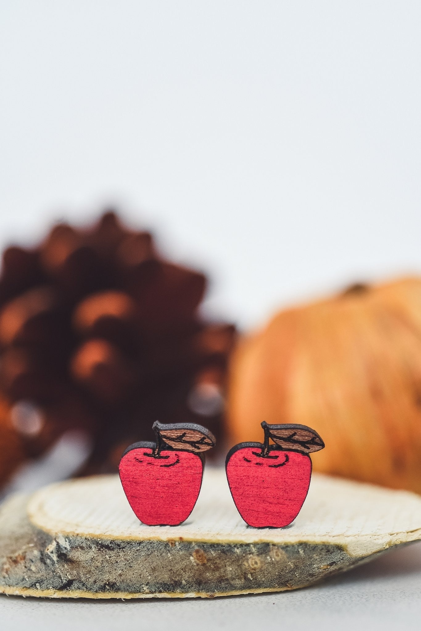 Wooden Apple Studs