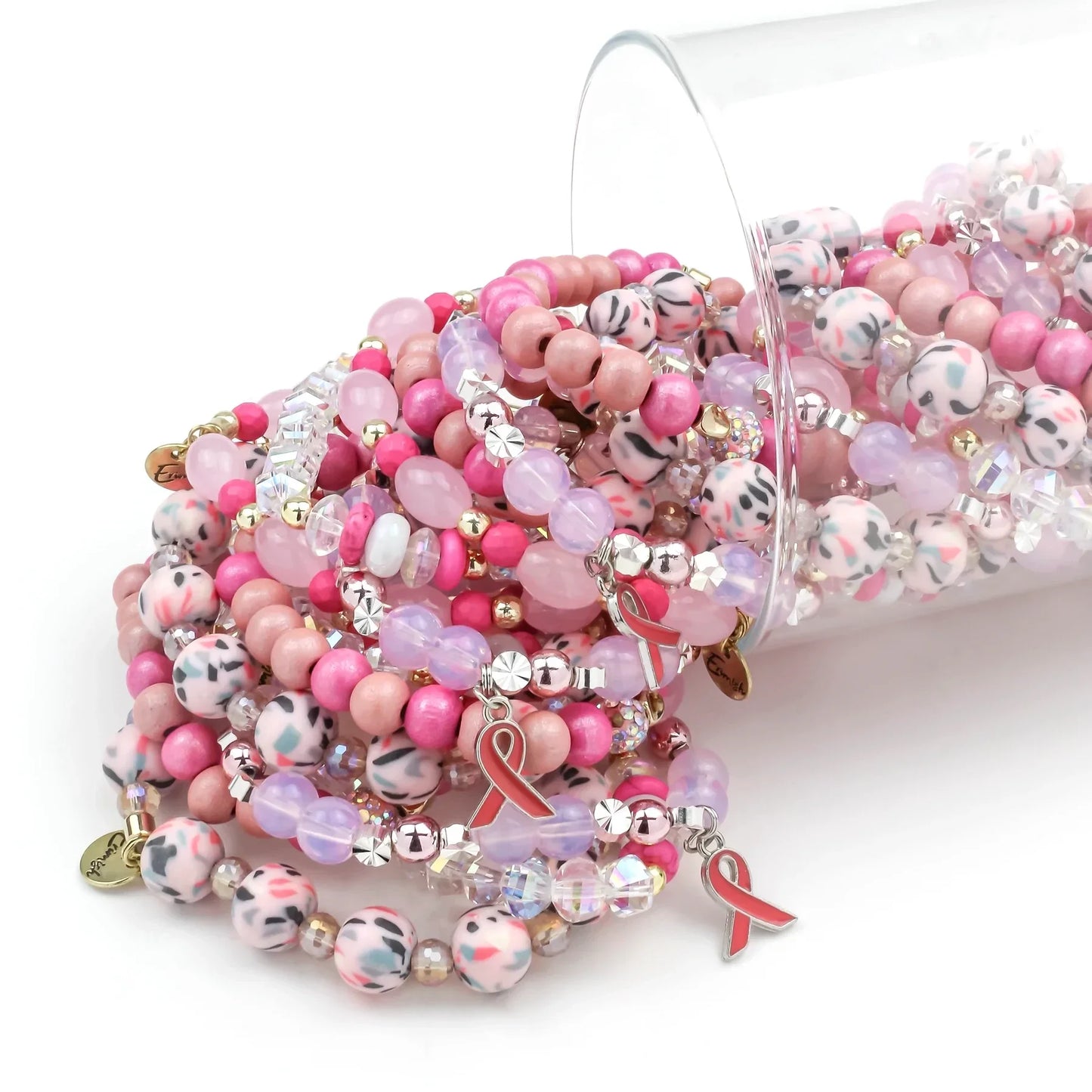 Erimish Breast Cancer Awareness Stretch Bracelet