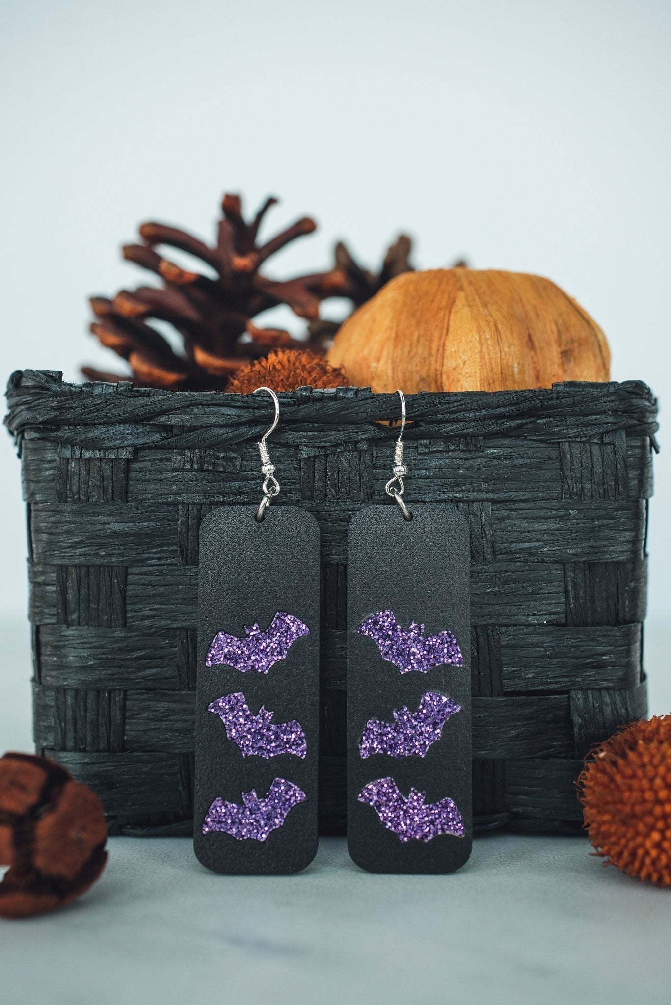 Bat Bar Dangle Earrings