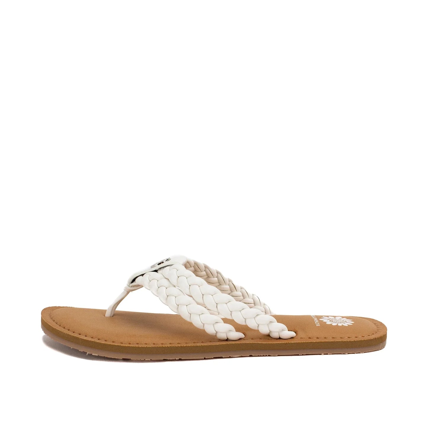 Yellow Box Devina Flat Flip Flops Sandals - White